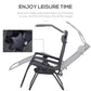 Outdoor Zero Gravity Reclining Lounger Chair with Canopy Shade, Side Tray, Cupholder, Beige