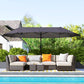 15' Double-Sided Patio Umbrella Parasol Sun Shelter Canopy Shade Grey