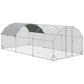 9.2' x 18.7' x 6.5' Silver Galvanized Chicken Coop with Cover