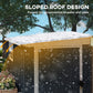 Outdoor Storage Shed, Metal Garden Shed with Window, 2 Vents and Lockable Door for Backyard, Garden, Patio