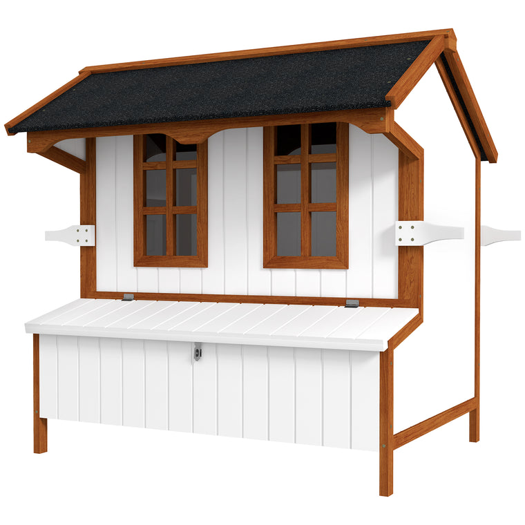47" Wood Chicken Coop with Raised Cage