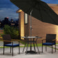 Stackable Wicker Patio Chairs Set of 2 with Removable Cushion, Armrest for Garden, Porch, Yard, Cream White