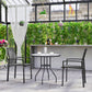 Set of 2 Outdoor Stackable Garden Dining Chairs, Patio Chairs with Breathable Fabric Seat, Armrests and Backrest for Patio, Balcony and Backyard, Dark Grey
