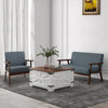 Modern Accent Chairs with Cushioned Seat, Upholstered Linen-Feel Armchair for Bedroom, Living Room, Dark Gray