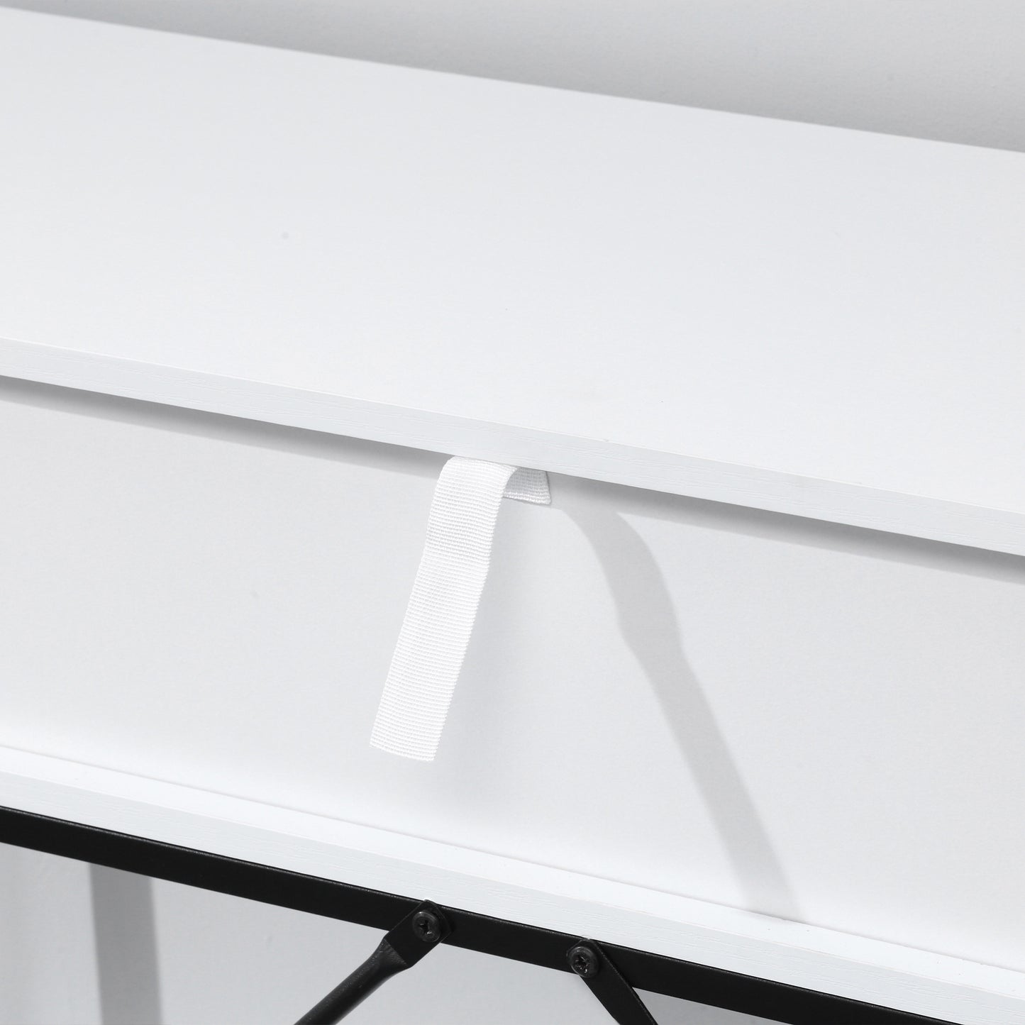 Modern Console Table with 2 Drawers, 2 Tier Entryway Table with storage Shelf, Narrow Sofa Table for Living Room, Hallway, White