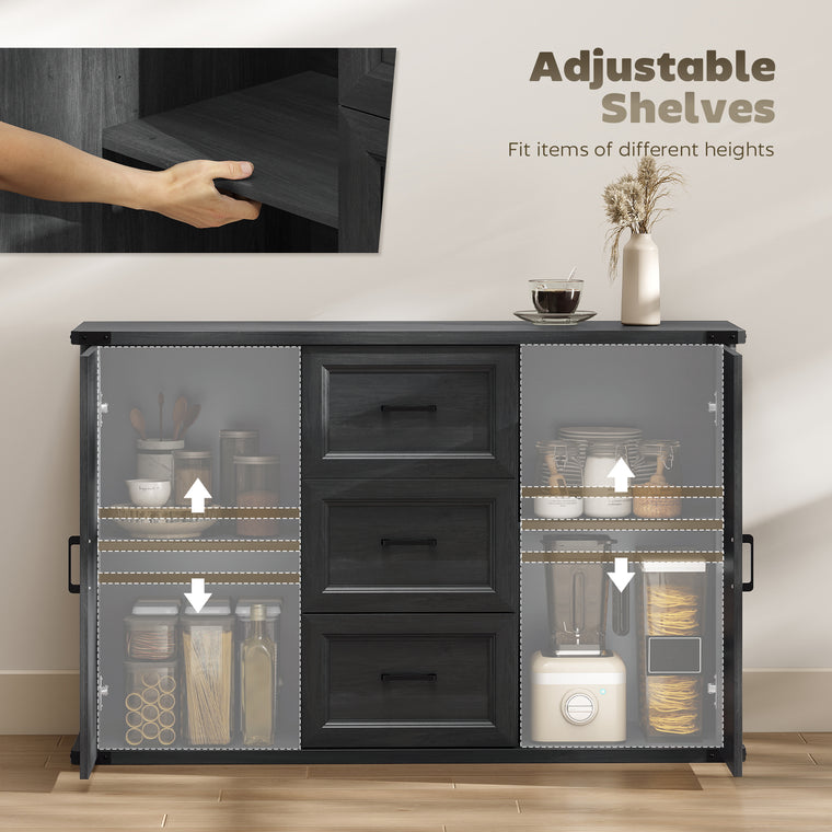 47" Sideboard Buffet with 3 Drawers and 2 Doors