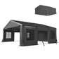 20' x 20' Heavy Duty Carport, Portable Garage Car Canopy Tent Shelter with 3 Roll-up Doors, 4 Windows, Dark Grey