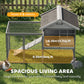 Rabbit Hutch Outdoor, 48"L Large Wooden Bunny Cage with Run, Grey