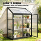 Polycarbonate Greenhouse with 2-Tier Shelves Gardening Green House for Patio Garden, Black