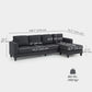 L Shaped Couch, L Shape Sofa with Chaise Lounge and Spring Cushion for Living Room, Bedroom, Charcoal Grey