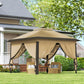 11' x 11' Pop Up Gazebo, Double Roof Foldable Height Adjustable Canopy Tent with Mesh Sidewalls, Carrying Bag, Beige