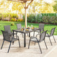 7 Pieces Outdoor Dining Set for 6, Patio Furniture Set with Rectangular Patio Table and Stackable Chairs, Light Grey