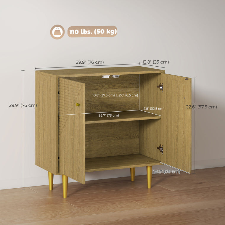 Sideboard Buffet Cabinet with Gold Legs - Oak