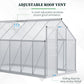 6' x 12' x 6.5' Walk-in Greenhouse, Polycarbonate Greenhouse with Adjustable Roof Vent, Base, Sliding Door, Clear