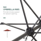 6.6FT Patio Umbrella, Outdoor Parasol with 6 Solid Ribs, Wine Red