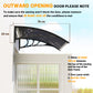 Window Awning Door Canopy, 29.9" x 39.4" Polycarbonate Cover, Front Door Patio Canopy with Solid Panel, Transparent