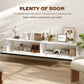 Wall Mounted TV Stand, Floating TV Cabinet with Storage, for TVs up to 80", High Gloss Effect, White