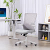 Ergonomic Office Chair, Swivel Desk Chair with Adjustable Lumbar Support and Height, Flip-up Armrests, Wheels, Grey