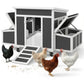 Wooden Chicken Coop with Nesting Box for 2-4 Chickens, Dark Grey