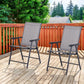 Outdoor Dining Chairs Set of 2, Folding Patio Dining Set with Texteline and Steel Frame for Park Convenient Seat