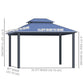 10'x12' Hardtop Patio Gazebo Aluminum Gazebo Canopy with Double Tier Roof, Curtains, Netting Sidewalls, Black & Grey