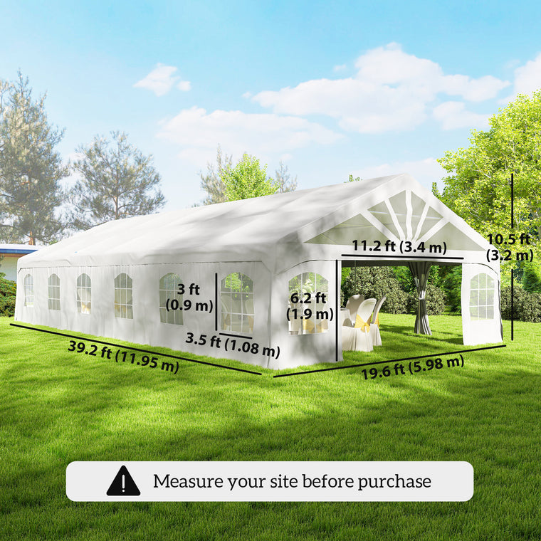 20' x 40' White Heavy Duty Party Tent with Sun Shade Canopy