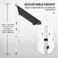 10x5ft Patio Sun Shade Canopy, Manual Retractable Awning with 5.6-9.2ft Support Pole for Window, Door, Porch, Black