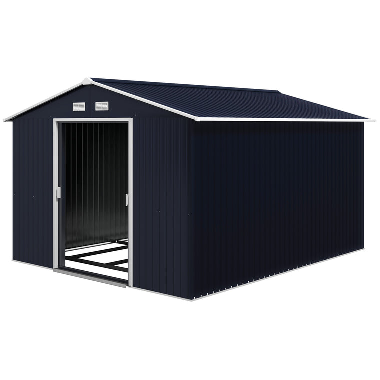 11' x 9' Garden Shed with Double Sliding Doors and Air Vents
