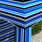 70.1" x 70.1" Blue Stripe Cabana Umbrella with Walls