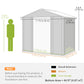 7.7' x 6.5' Outdoor Metal Garden Shed with Lock and Ventilation Gardening Tool Storage, Dark Brown