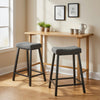 Set of 2 Bar Stools, Velvet Upholstered Counter Stools with Curved Seat and Footrest for Kitchen Island, Grey