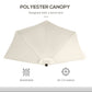 9.8ft Half Umbrella Semi Round Patio Parasol with Crank Handle, Top Vent for Garden, Balcony- NO BASE INCLUDED, Cream
