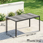 Outdoor Dining Table for 4-6, 59" Outdoor Patio Table with Metal Legs, Wood-Effect Top, Grey