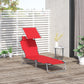 Outdoor Lounge Chair, Adjustable Folding Chaise Lounge, Tanning Chair with Sun Shade for Beach, Camping, Hiking, Backyard, Light Grey