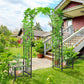 7FT Metal Garden Arch with 2 Planter Boxes, Decorative Outdoor Walkway Arbor for Climbing Vine Plants for Patio Backyard Lawn Party Ceremony, Dark Grey