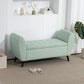 Upholstered Storage Bench with Arms, Modern Ottoman Bench for Bedroom, Entryway, and Living Room, Green
