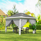 11' x 11' Pop Up Gazebo, Double Roof Foldable Height Adjustable Canopy Tent with Mesh Sidewalls, Carrying Bag, Dark Grey