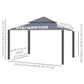 10' x 12' Double Roof Patio Gazebo Canopy, Outdoor Gazebo Shelter with Netting & Curtains, for Garden, Lawn and Deck