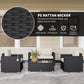 Outdoor Furniture with Table, Wicker Furniture with Loveseat and 2 Chair for Garden, Poolside, Cream