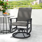 Rattan Patio Glider, Wicker Outdoor Glider Swivel Chair with Steel Frame, High Back for Backyard Porch, Grey