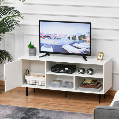 TV Stand for 60" TVs with Storage Shelf - White