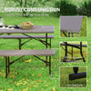 6' Faux Rattan Folding Picnic Table with 2 Benches