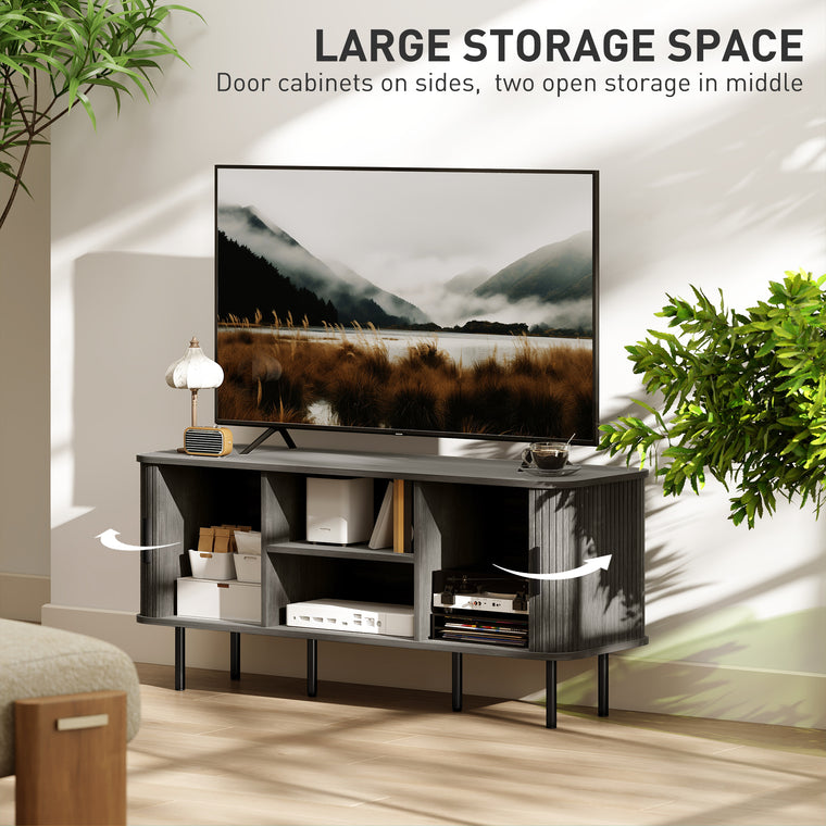55" TV Stand with Storage Shelves