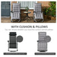 Folding Garden Chairs Set of 2, Reclining Zero Gravity Chair, Sun Lounger with Cushion and Headrest, Khaki