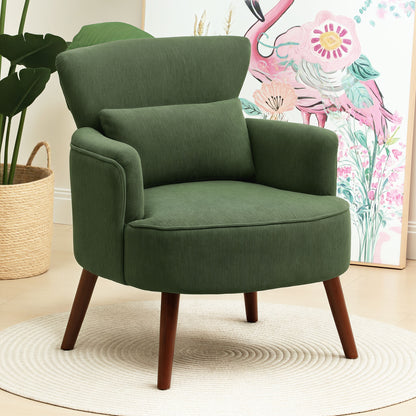 Upholstered Accent Chair with Lumbar Pillow