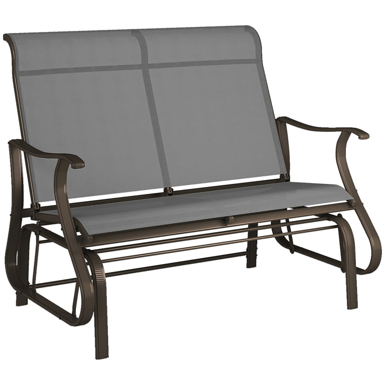 Double Gliding Patio Armchair with Mesh Seat & Steel Frame
