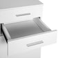 High Gloss Sideboard with 2 Drawers and 2 Doors, Buffet Cabinet with Adjustable Shelf, Coffee Bar Cabinet with Storage, White