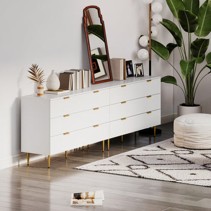 6-Drawer Dresser with Gold Legs