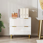 Lateral File Cabinet with 2 Drawers, Modern Filing Cabinet for Letter/A4/Legal Size Files, High Gloss White