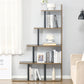 5-Tier Ladder Bookshelf, Wooden Ladder Bookshelf, Display Stand Organizer for Living Room Indoor Corner Shelf - Rustic Brown
